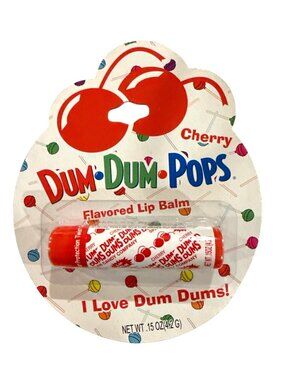 Vintage Lotta Luv Dum Dums Pops Cherry Flavor Lip Balm Discontinued Collectible